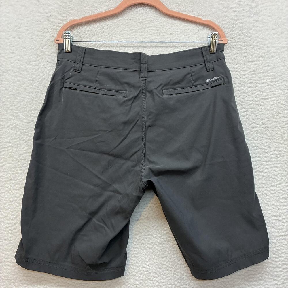 Eddie Bauer Shorts Mens 34 Gray Travex Chino Nylon Stretch Quick Dry Travel - Picture 2 of 10